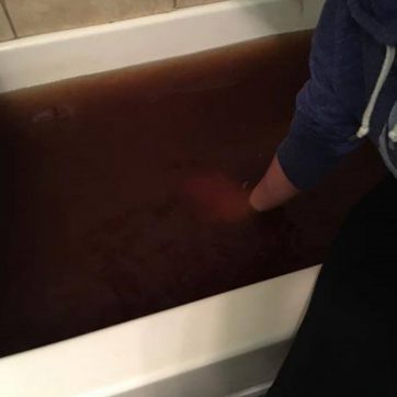 Images submitted by users showing contaminated water